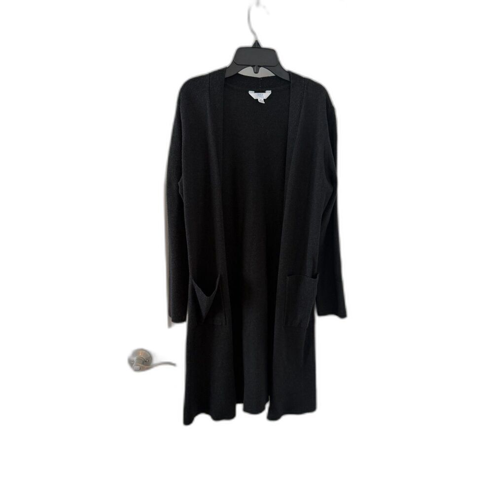 Time and Tru Black Open-Front Long Cardigan XL
